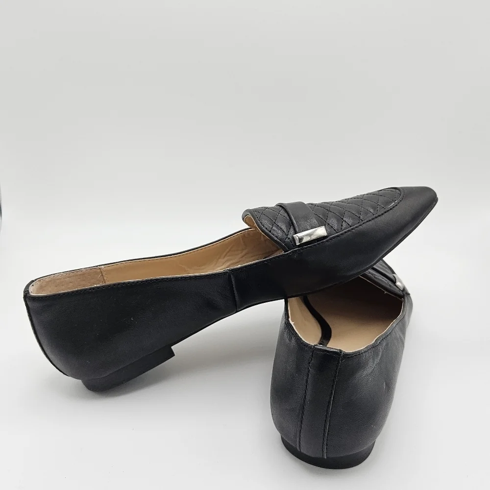 ZAC Zac Posen black leather quilted Nayeli pointed toe loafers size 7.5